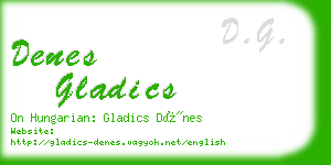 denes gladics business card